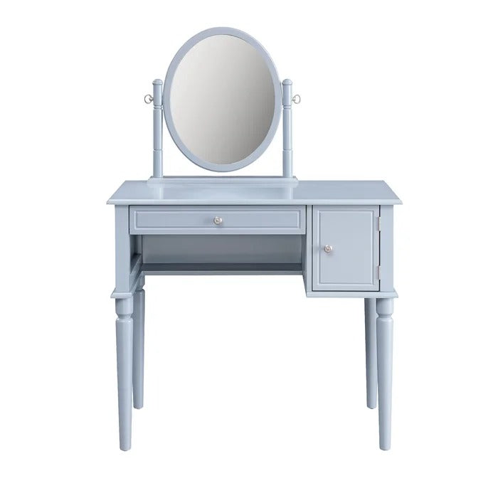 Dressing Table: 35'' Wide Vanity Set with Stool and Mirror