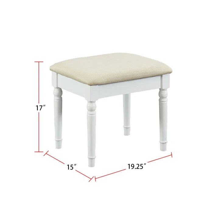 Dressing Table: 37.5'' Wide Vanity Set with Stool and Mirror