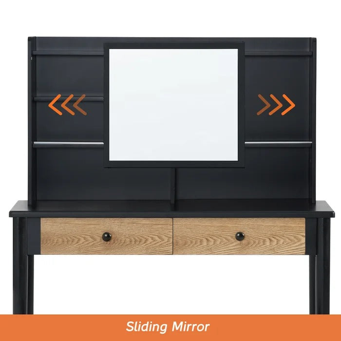 Dressing Table: 39.3'' Wide Vanity Set with Stool and Mirror