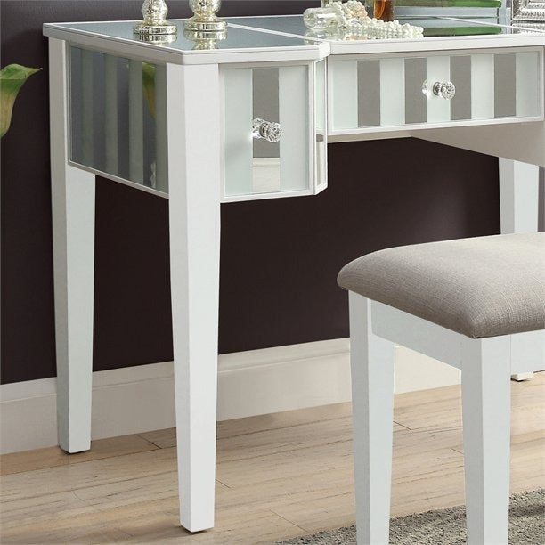 Dressing Table 42'' Wide Vanity Set with Stool and Mirror