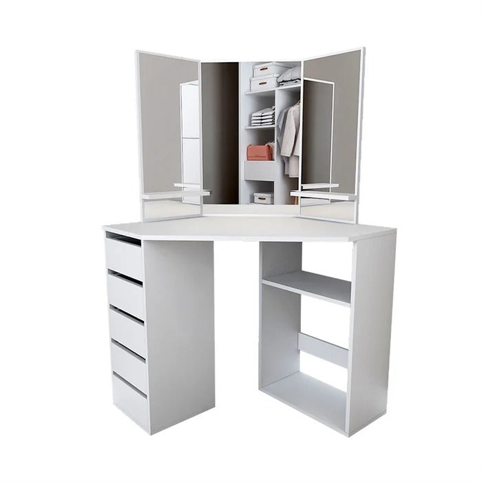 Dressing Table: 43.3'' Wide Vanity with Mirror