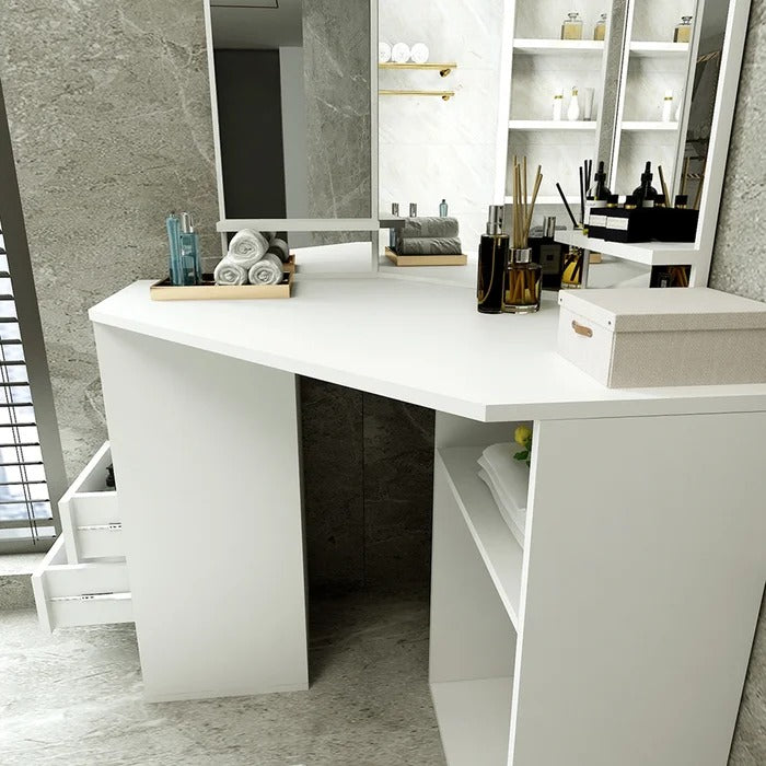 Dressing Table: 43.3'' Wide Vanity with Mirror
