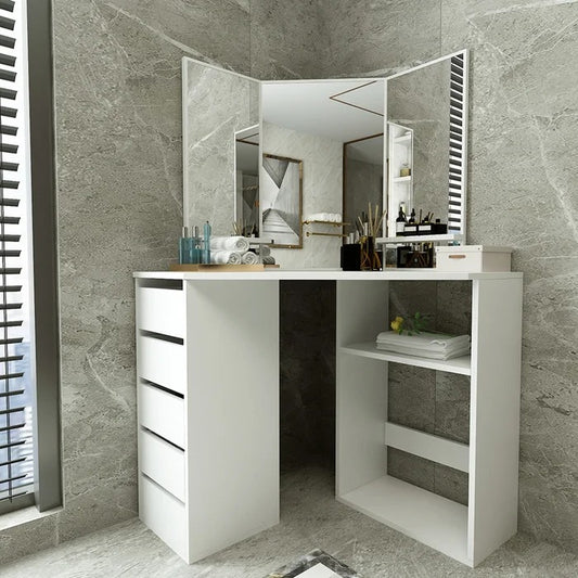 Dressing Table: 43.3'' Wide Vanity with Mirror