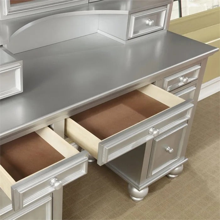 Dressing Table: 47.25'' Wide Vanity Set with Stool and Mirror
