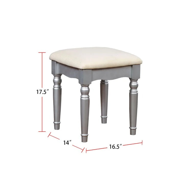 Dressing Table: 47.25'' Wide Vanity Set with Stool and Mirror