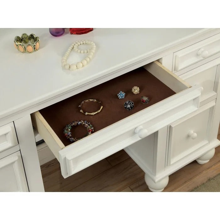 Dressing Table: 47.25'' Wide Vanity Set with Stool and Mirror