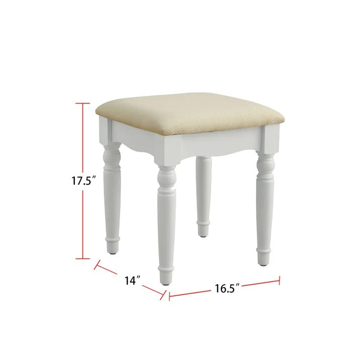 Dressing Table: 47.25'' Wide Vanity Set with Stool and Mirror