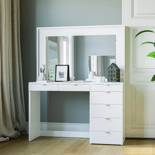 Dressing Table: 47.25'' Wide Vanity with Mirror