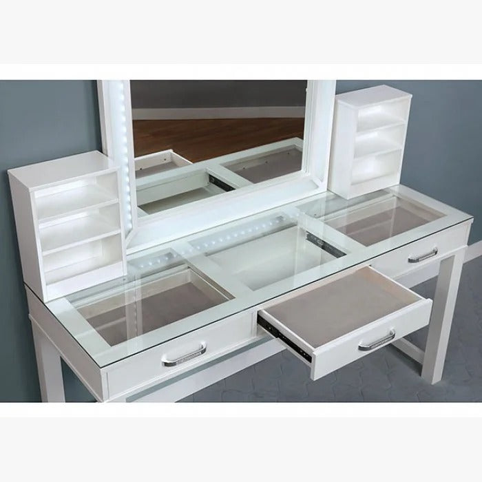 Dressing Table: 60'' Wide Vanity Set with Stool and Mirror