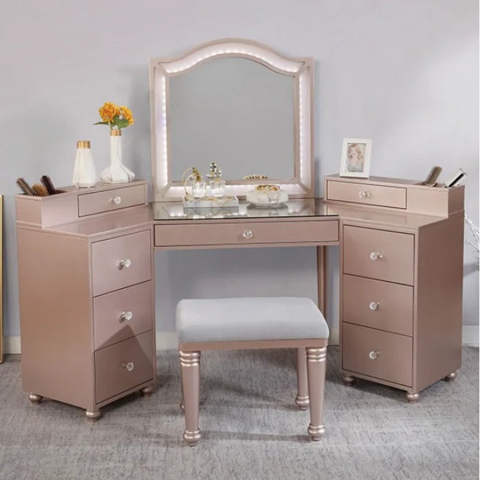rose gold dressing room Laguna Rose Gold Mirrored Dressing Table / Console
