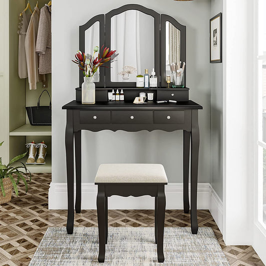 Dressing Table: Black Dressing Table