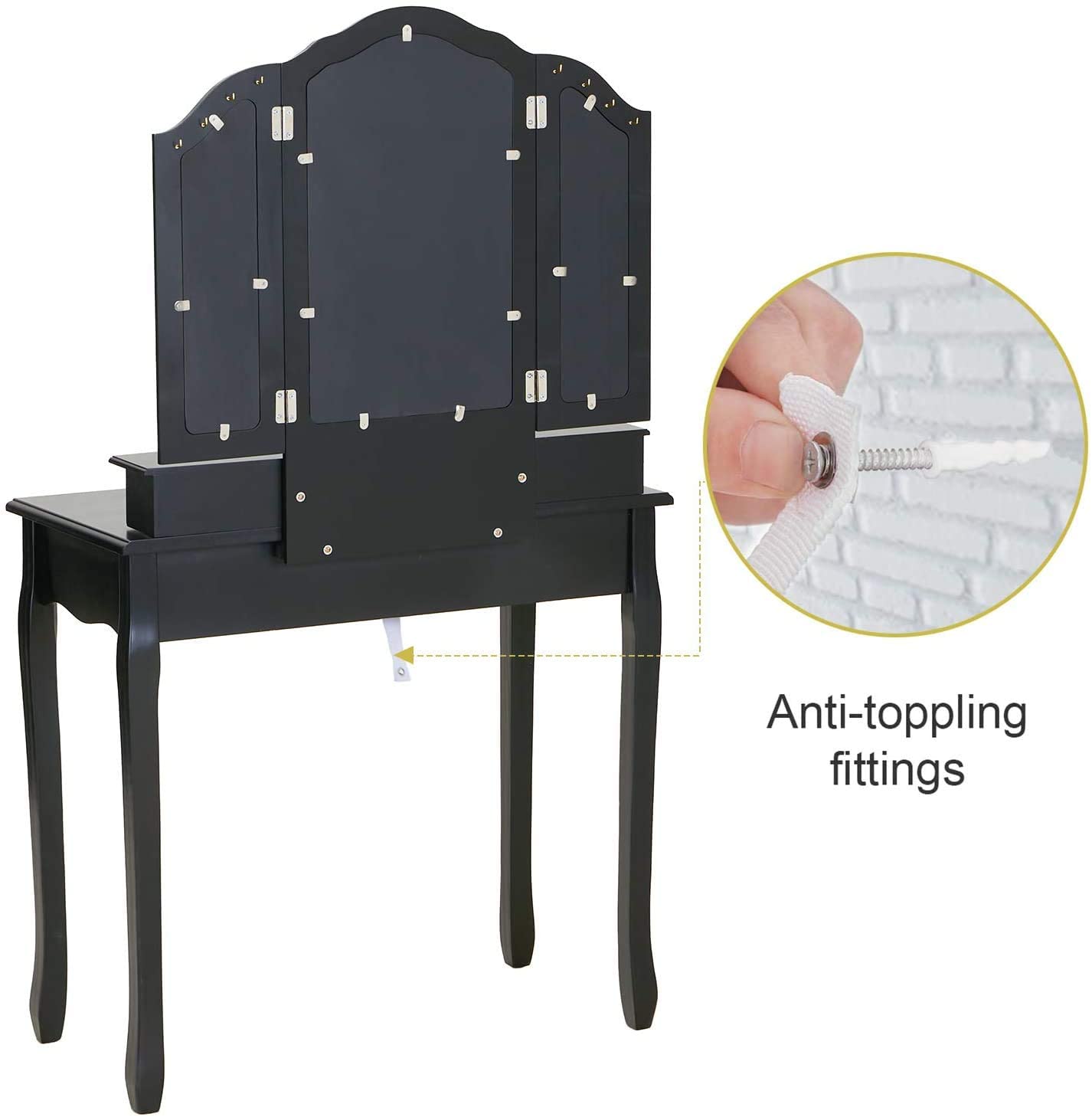 Dressing Table: Black Dressing Table