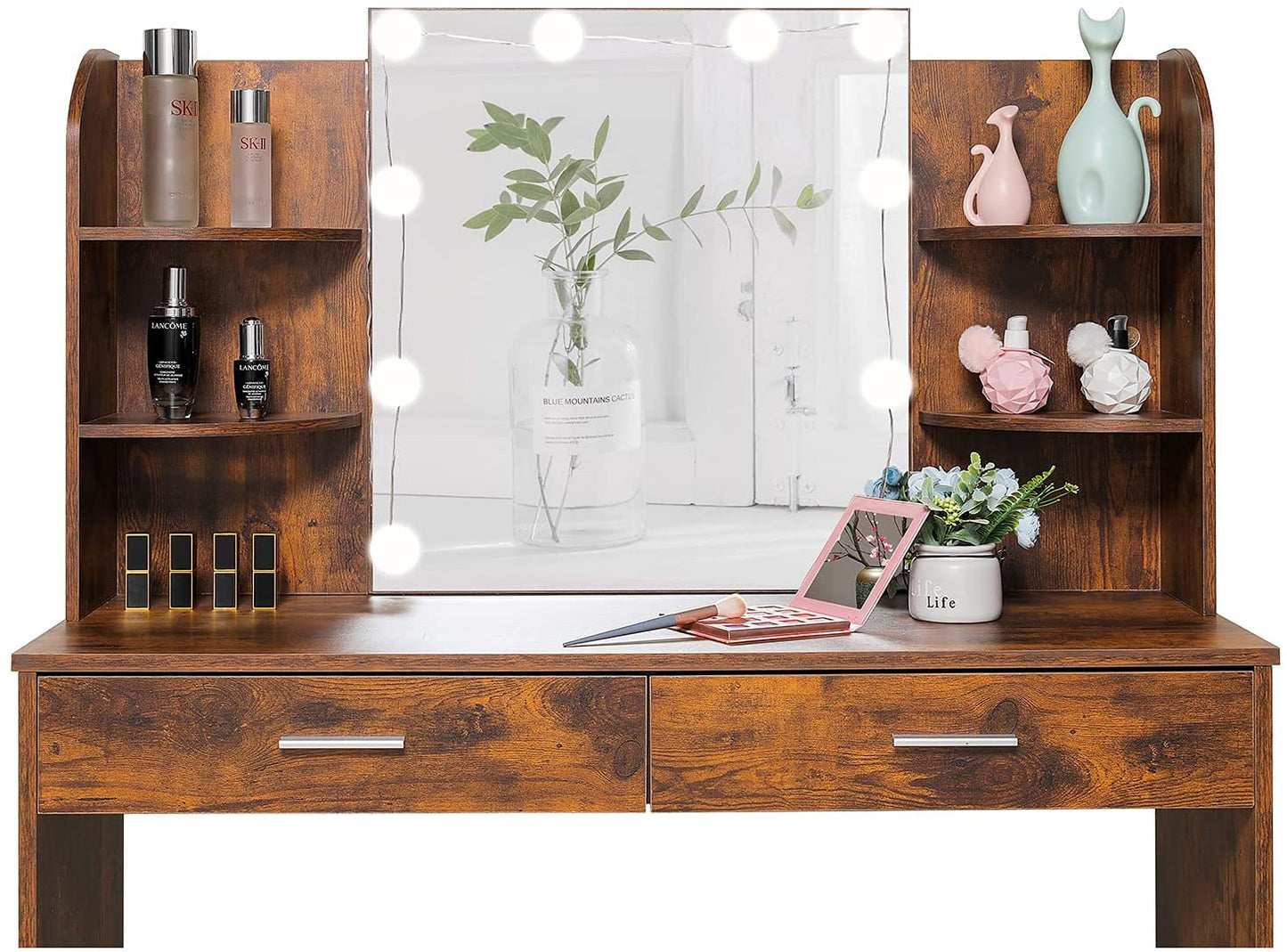 Dressing Table: Black, Brown, White Dressing Table