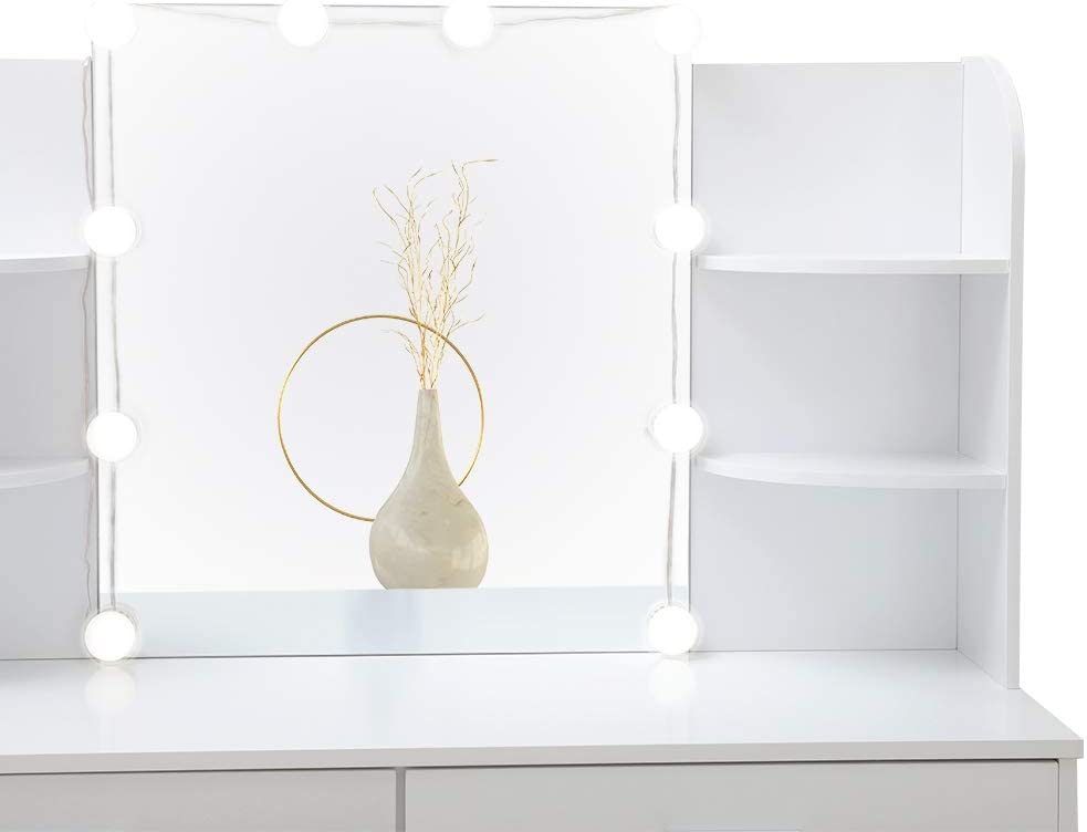 Dressing Table: Black, Brown, White Dressing Table