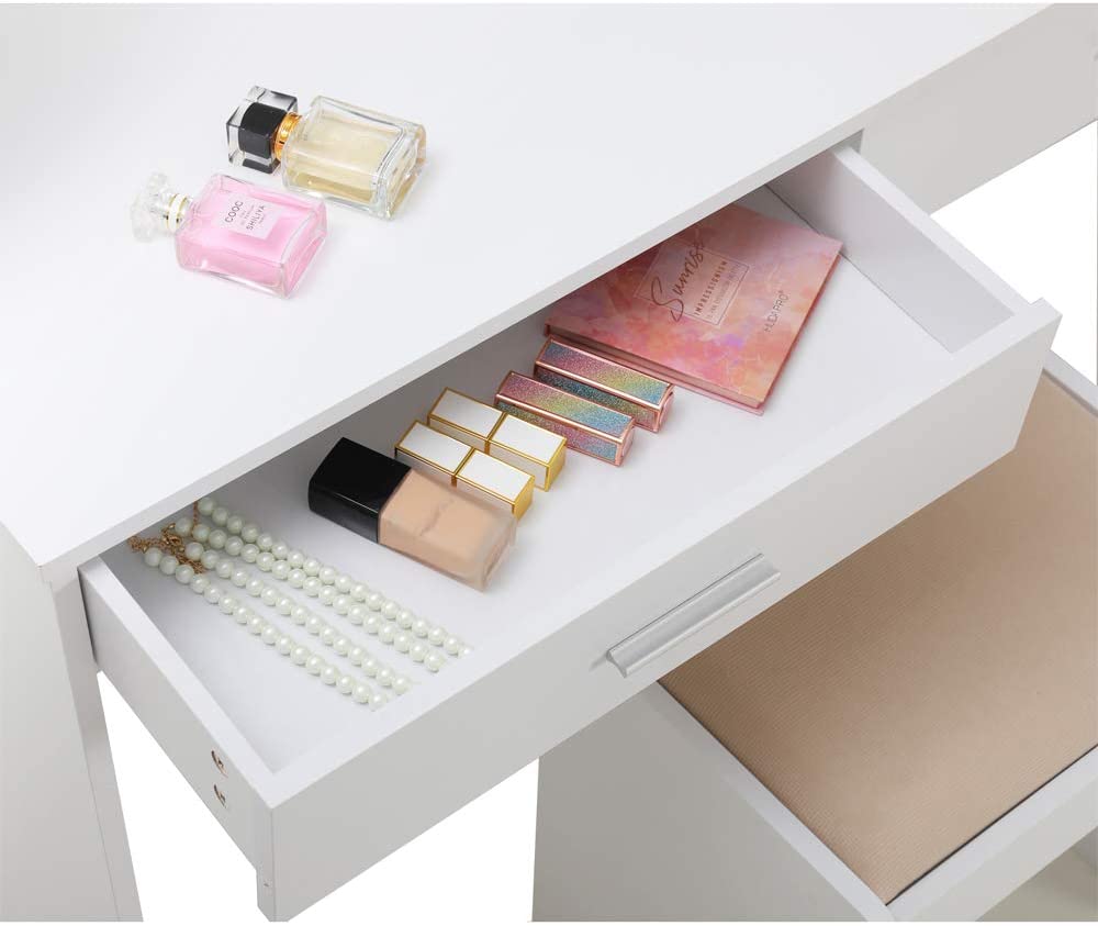 Dressing Table: Black, Brown, White Dressing Table
