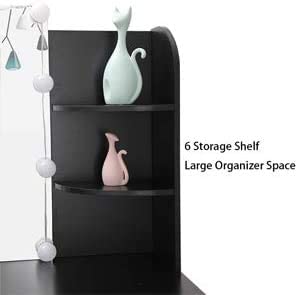 Dressing Table: Black, Brown, White Dressing Table