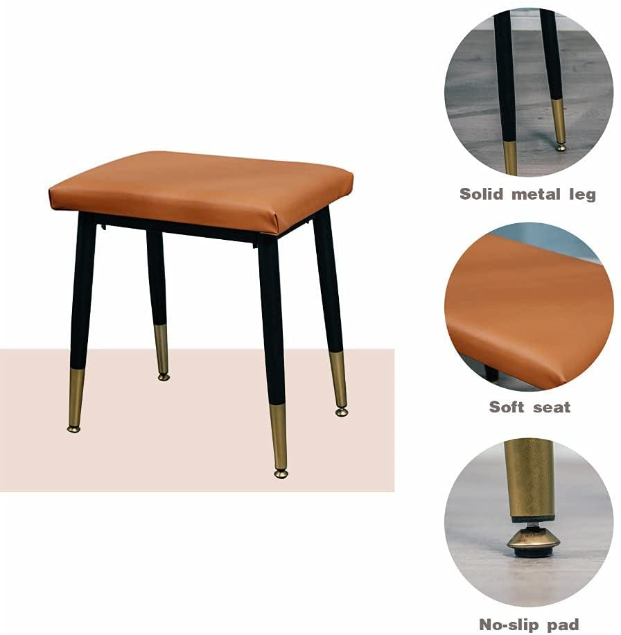 Dressing Table Cushion Stool Angle Adjustable Mirror Modern Black Orange Dressing Table