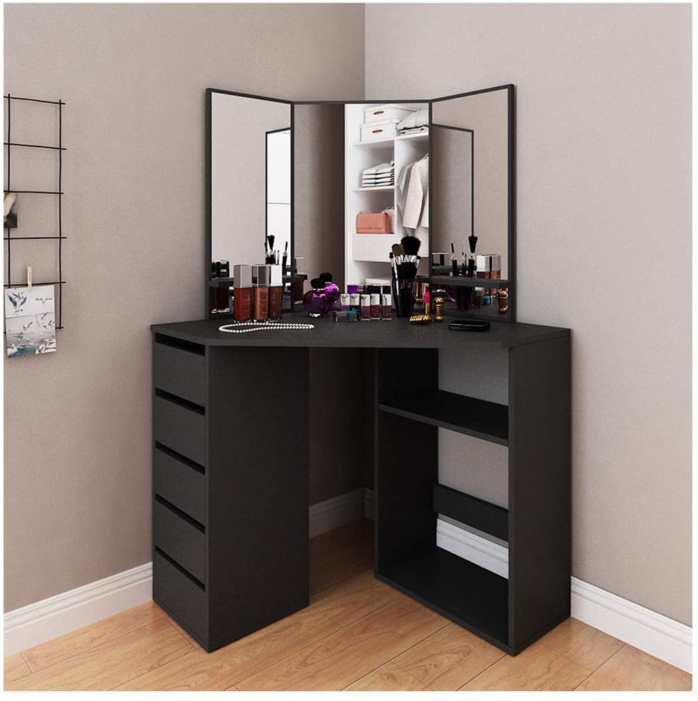 dressing table design black Soho Black Oak Veneer 2 Drawer Dressing Table