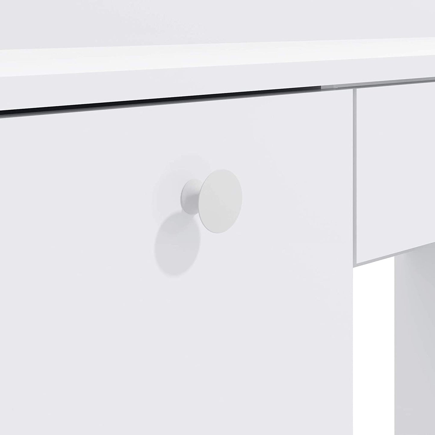 Dressing Table: Full Width Mirror White Dressing Table