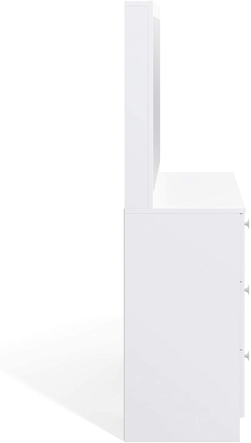 Dressing Table: Full Width Mirror White Dressing Table