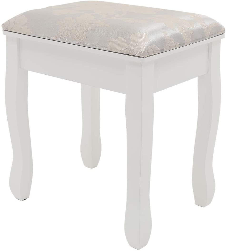 Dressing Table : Makeup Table & Cushioned Stool with 5 Drawers