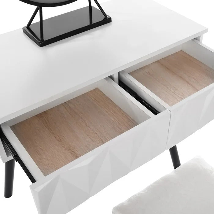 Dressing Table: Makeup Vanity Set with Stool and Mirror