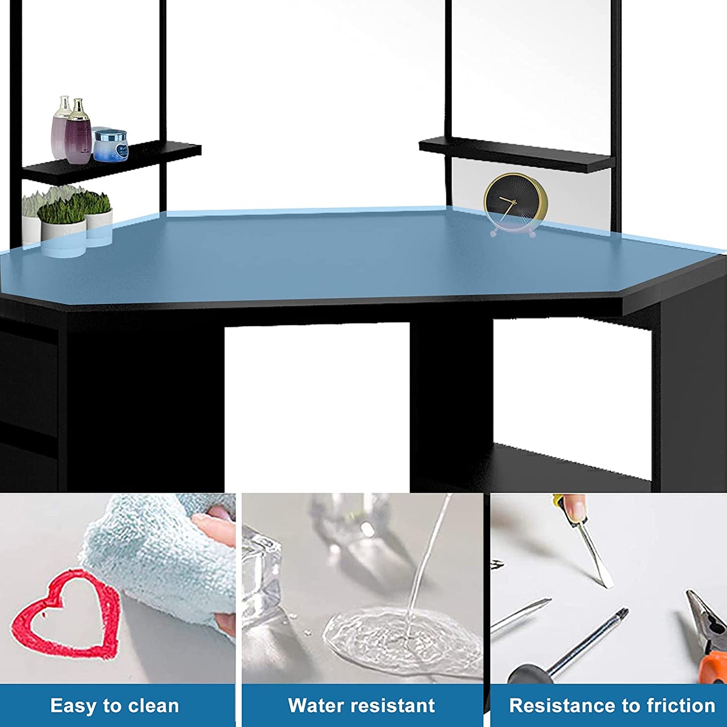 Dressing Table: Mirror Black Dressing Table