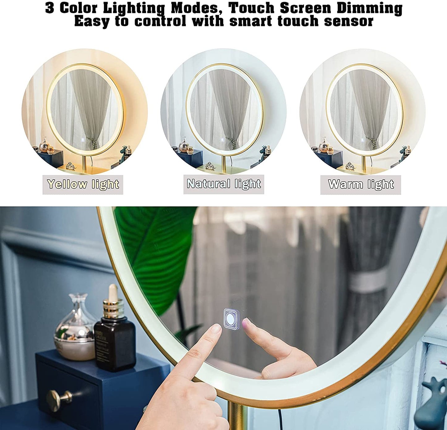 Dressing Table : Modern Blue Dressing Table with 4 Drawer & Cushion Stool