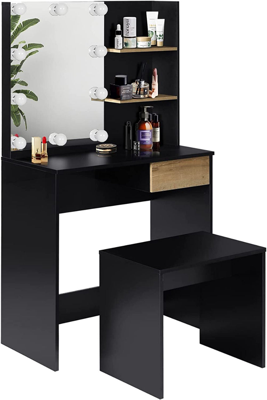 Dressing Table : Vanity Set with Lighted Mirror Dressing Table with Stool
