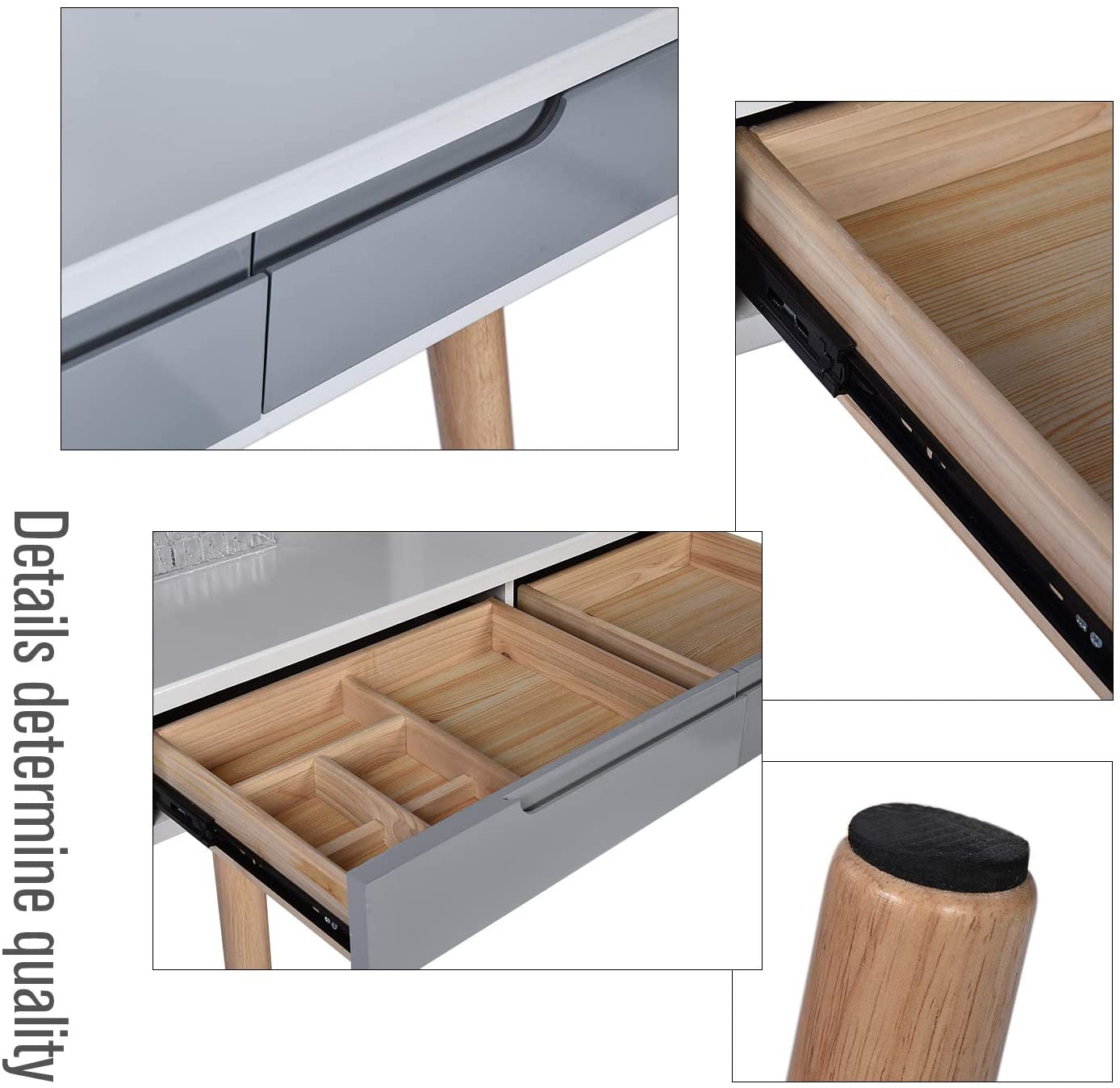 Dressing Table: Vanity Table Set with Adjustable Brightness Mirror