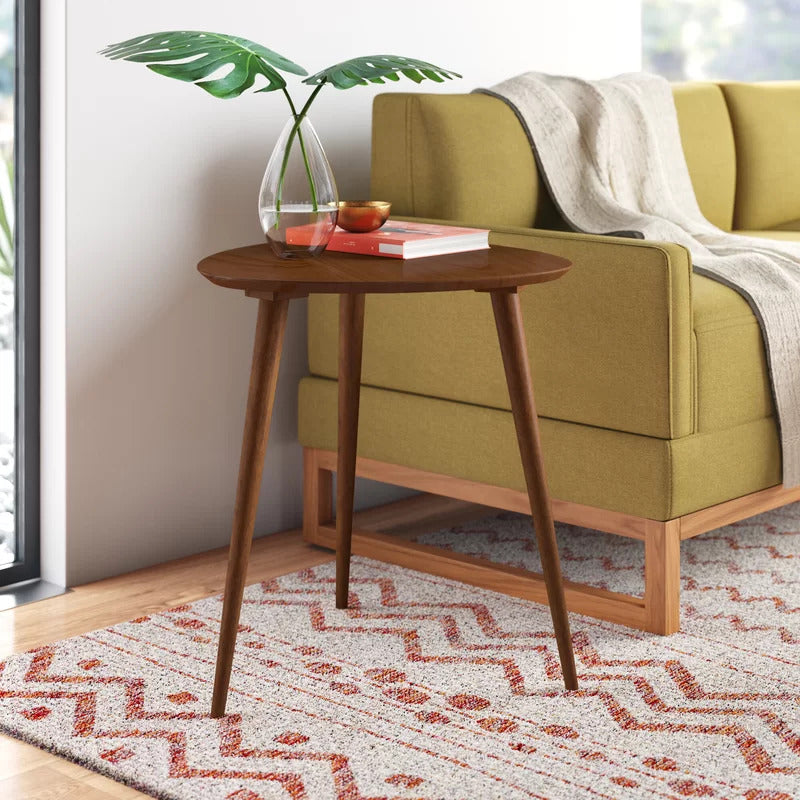 End Tables: Solid Wood 3 Legs End Table