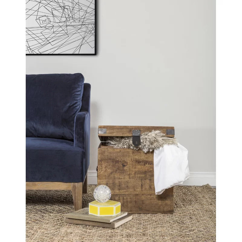 End Tables: Solid Wood Block End Table