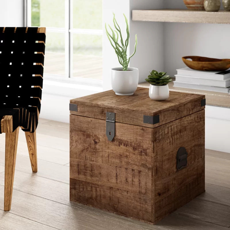 End Tables: Solid Wood Block End Table