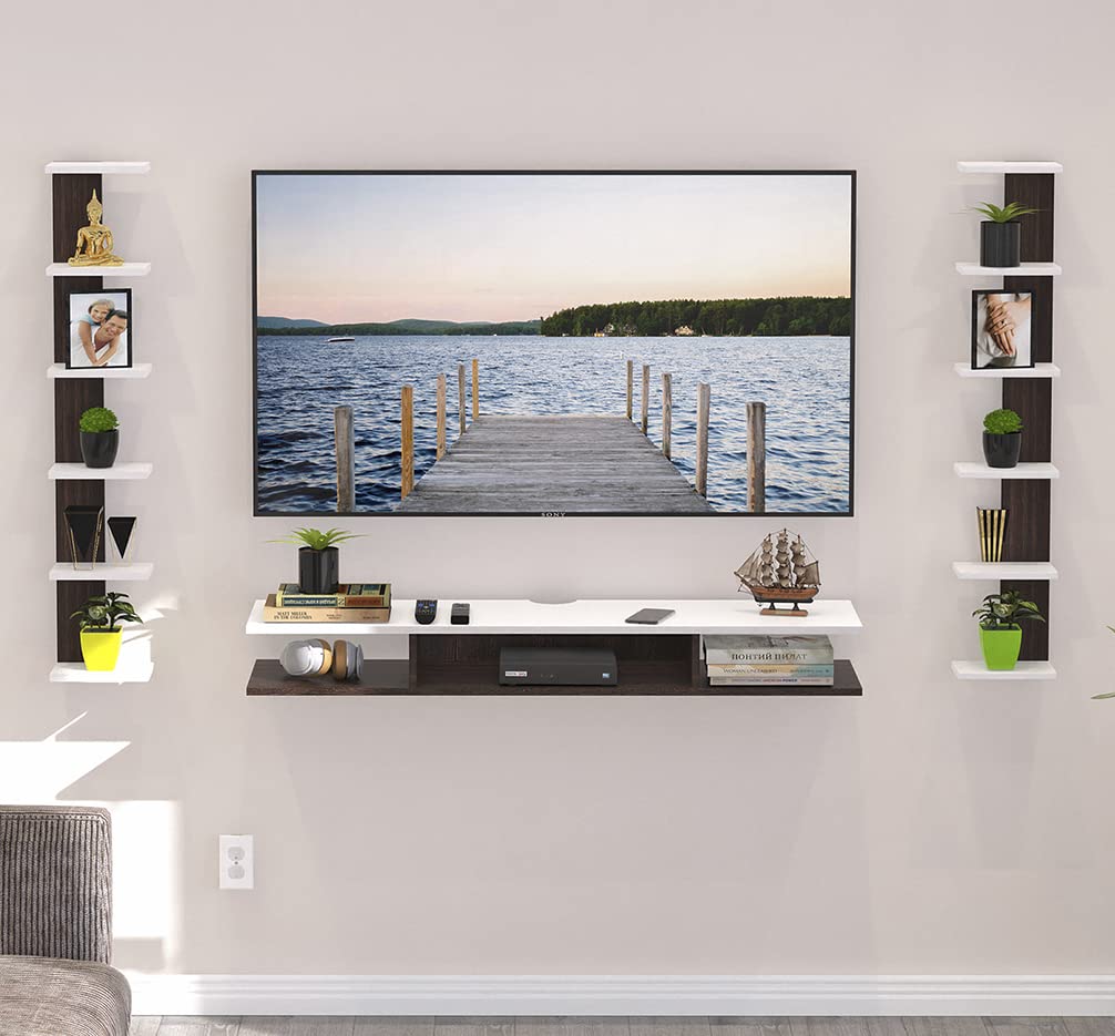Wall Mount TV Unit: Engineered Wood Tv Entertainment Wall Unit