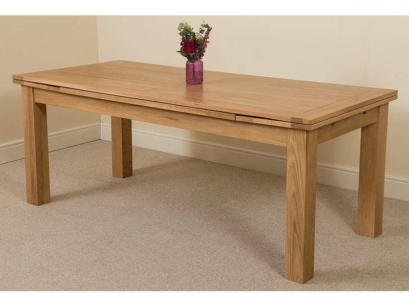 8 Seater Dining Set: Extendable Solid Oak Dining Set