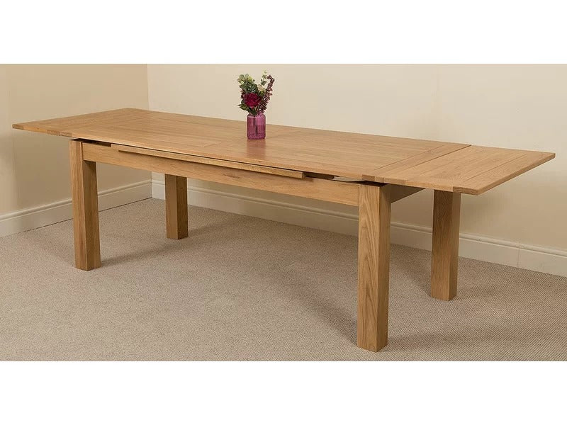 8 Seater Dining Set: Extendable Solid Oak Dining Set