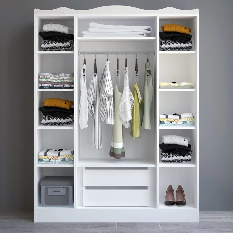 4 Door Wardrobe: Fanciable 4 Door Manufactured Wood Wardrobe