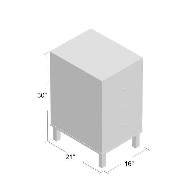 Filing Cabinet : 16'' Wide 2 -Drawer Vertical File Cabinet