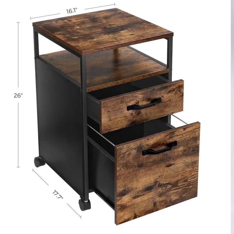 Filing Cabinet : 2-Drawer Mobile Vertical File Cabinet