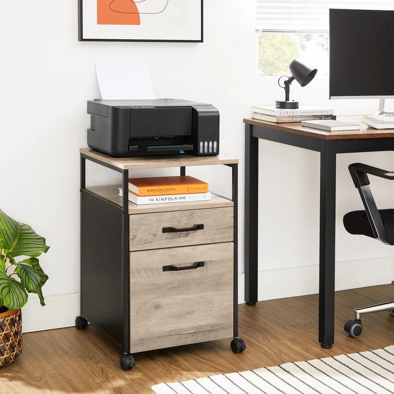 Filing Cabinet : 2-Drawer Mobile Vertical File Cabinet