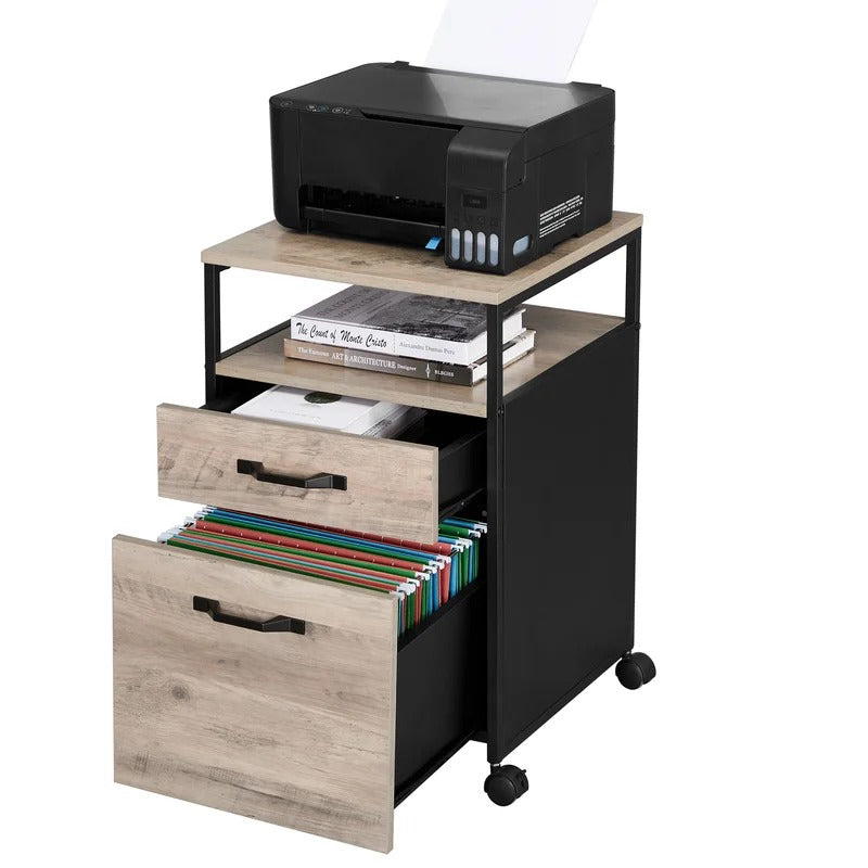 Filing Cabinet : 2-Drawer Mobile Vertical File Cabinet