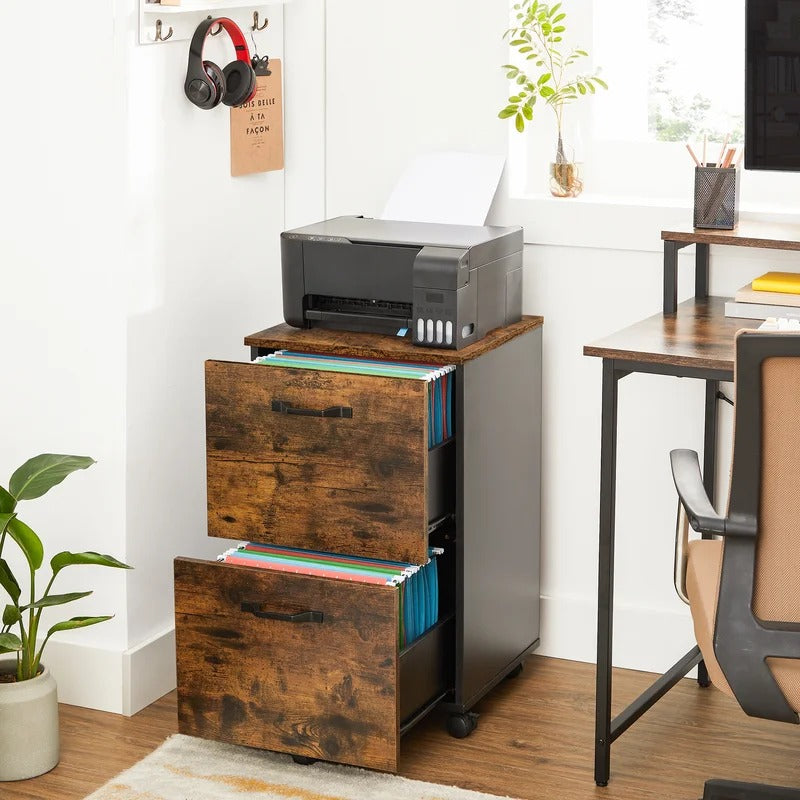 Filing Cabinet : Cam 2-Drawer Mobile Vertical File Cabinet