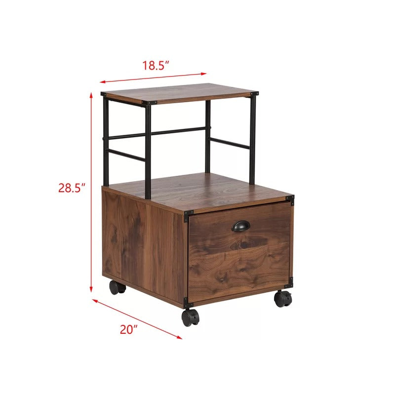 Filing Cabinet : 1-Drawer Mobile Vertical File Cabinet