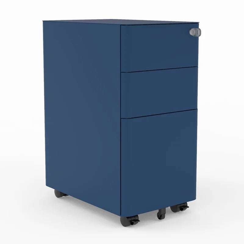 Filing Cabinet : 11.84'' Wide 3 -Drawer Mobile Steel Vertical Filing Cabinet