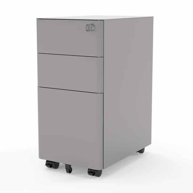 Filing Cabinet : 11.84'' Wide 3 -Drawer Mobile Steel Vertical Filing Cabinet