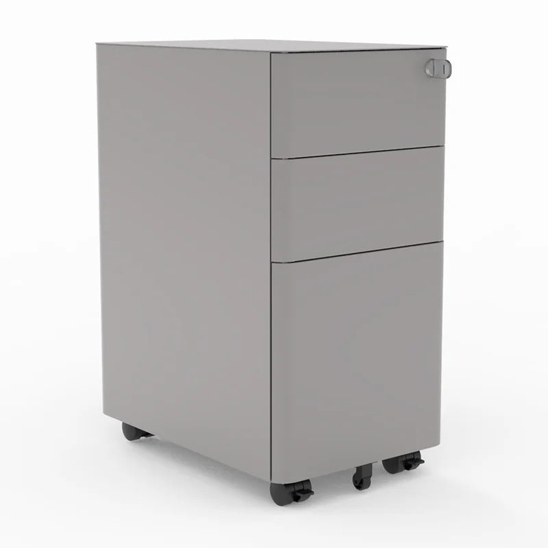 Filing Cabinet : 11.84'' Wide 3 -Drawer Mobile Steel Vertical Filing Cabinet