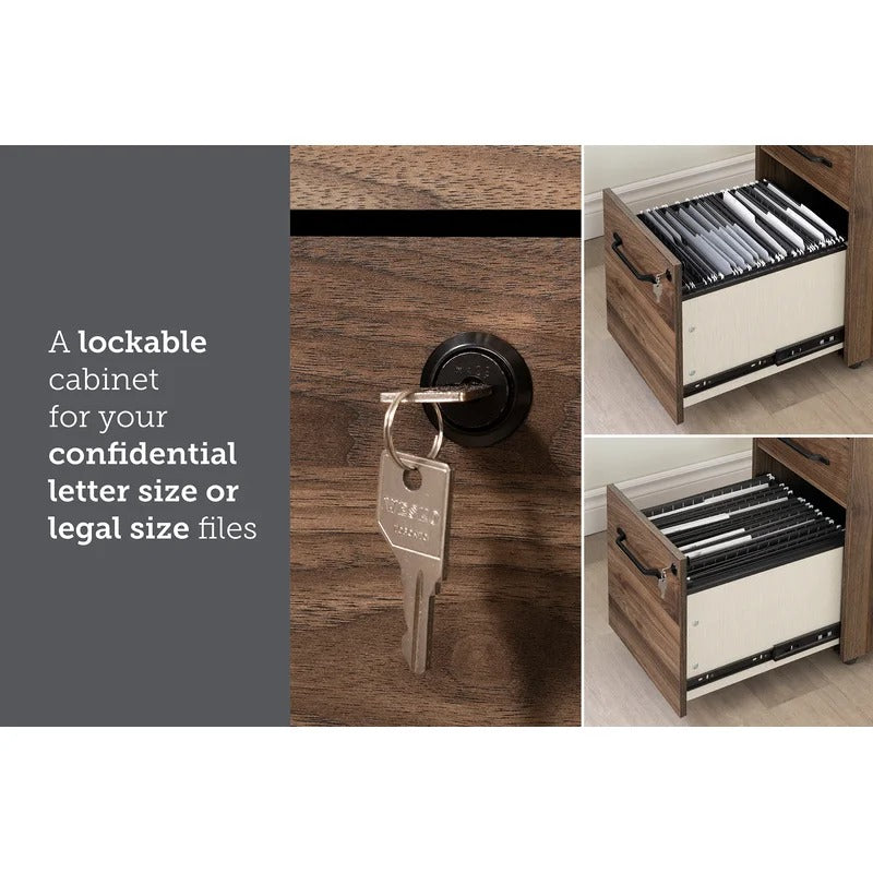 Filing Cabinet : 15.5'' Wide 2 -Drawer Mobile Vertical File Cabinet