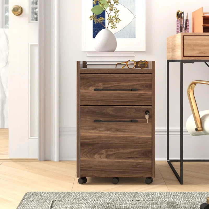 Filing Cabinet : 15.5'' Wide 2 -Drawer Mobile Vertical File Cabinet