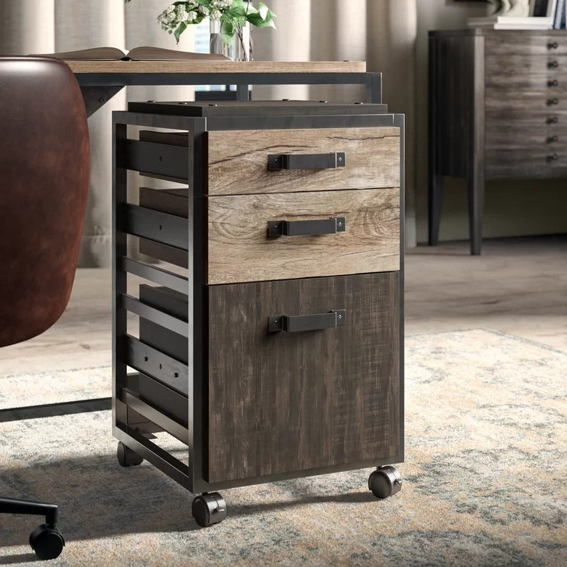 File Cabinets : 15.75'' Wide 3 -Drawer Mobile Vertical Filing Cabinet