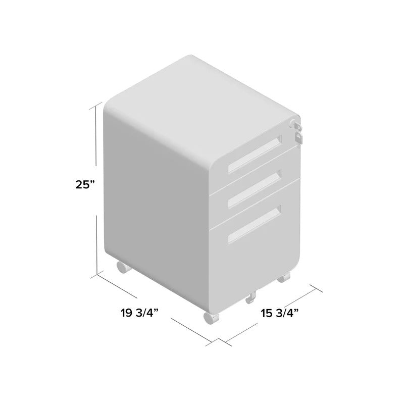 Filing Cabinet : 15.7'' Wide 3 -Drawer Mobile Vertical File Cabinet